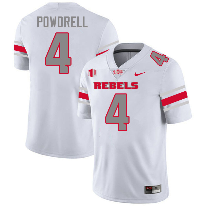 UNLV Rebels #4 Andrew Powdrell College Football Jerseys,Uniforms-White